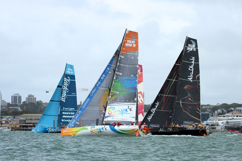 Sanya picked the right line at the start - 2011-12 Volvo Ocean Race Leg 5 Start - Auckland, March 18, 2012 © Richard Gladwell www.photosport.co.nz